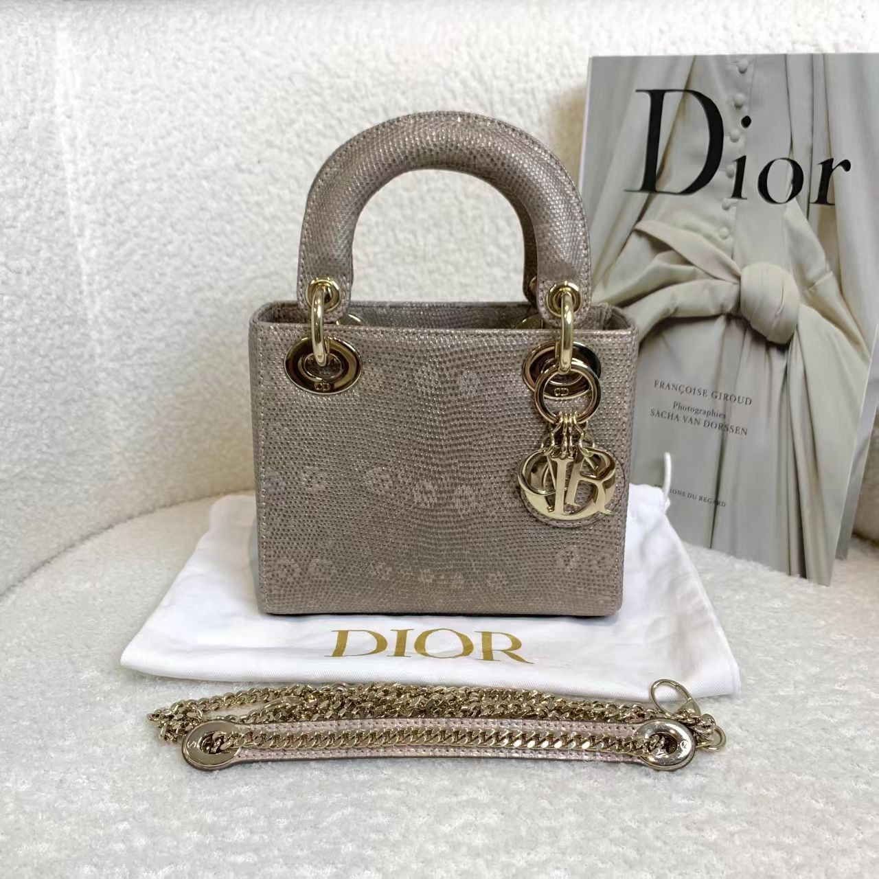 99新 DIOR/迪奥  壹臻/香槟金非普三格戴妃 52552744