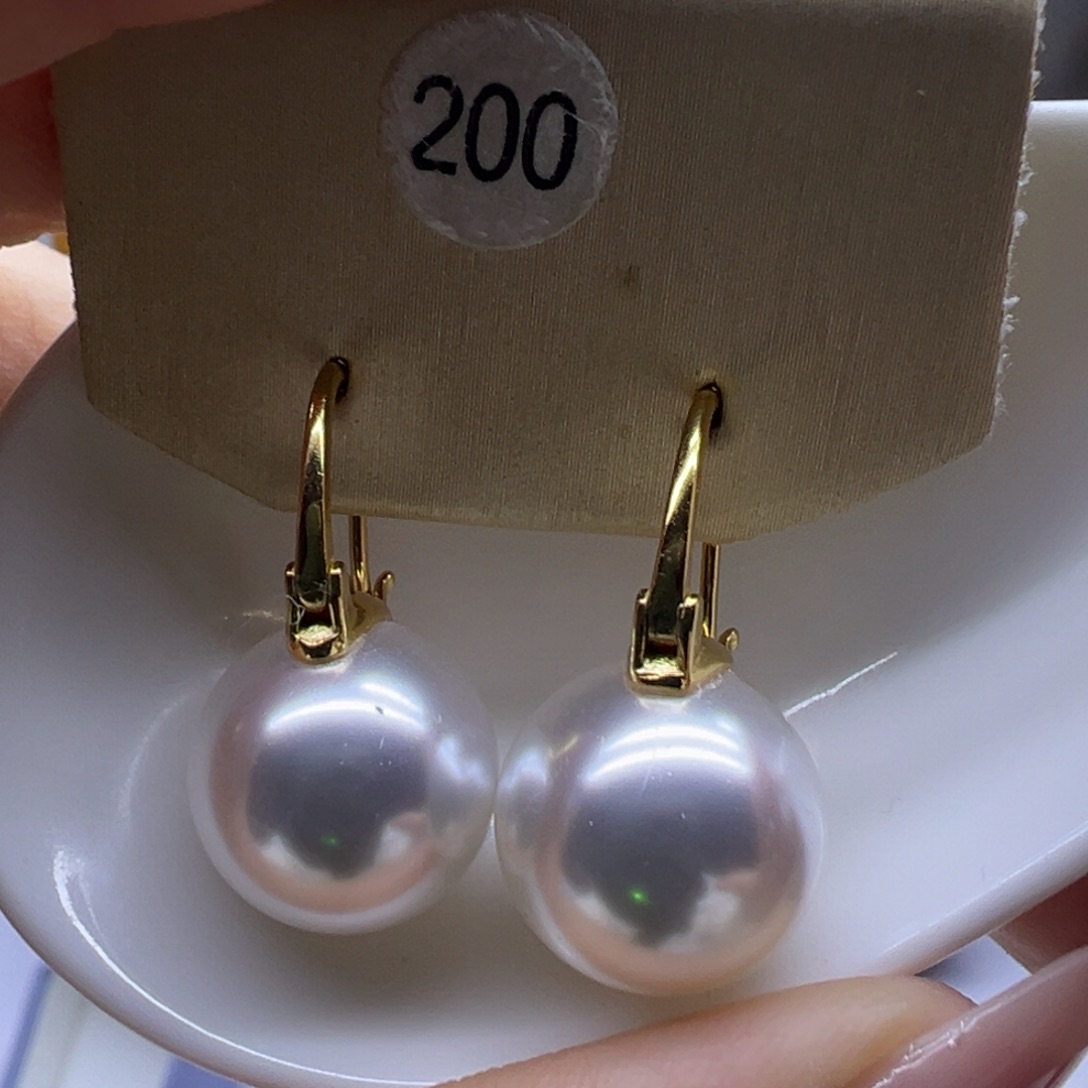 银S925镶嵌淡水珍珠耳饰