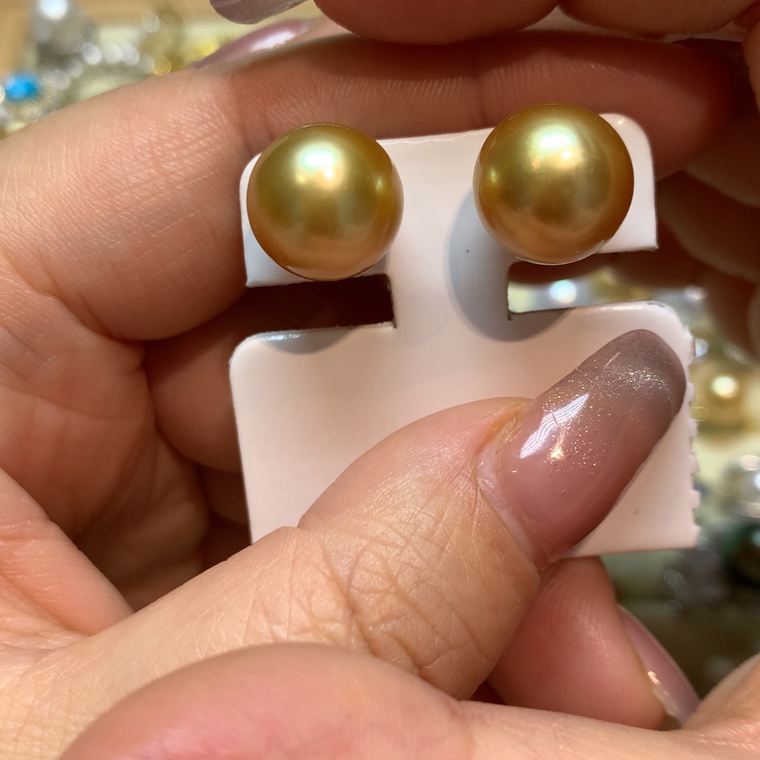 海水珍珠耳饰18K金镶嵌