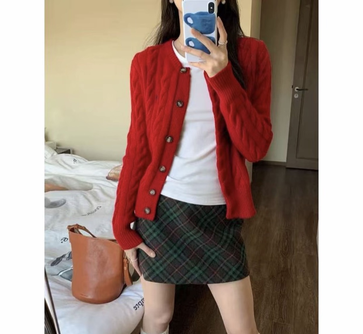 跨境可扫码~小马家经典百搭四季款圆领针织开衫外套简约女神款