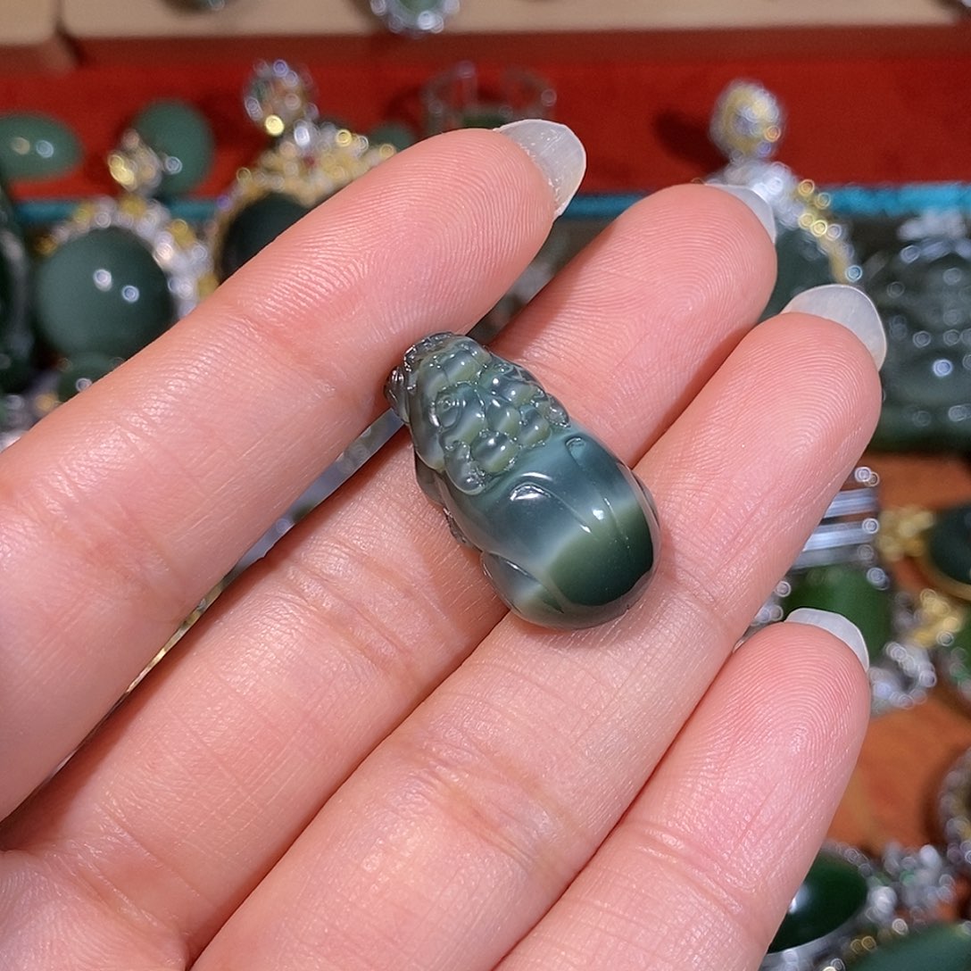 和田玉（碧玉）银S925镶嵌戒指