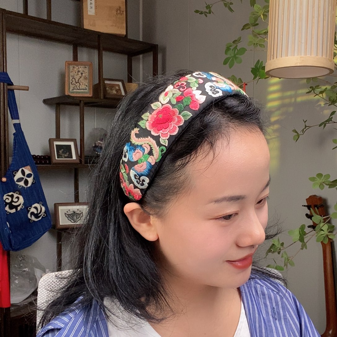 织绣老绣手工刺绣发箍