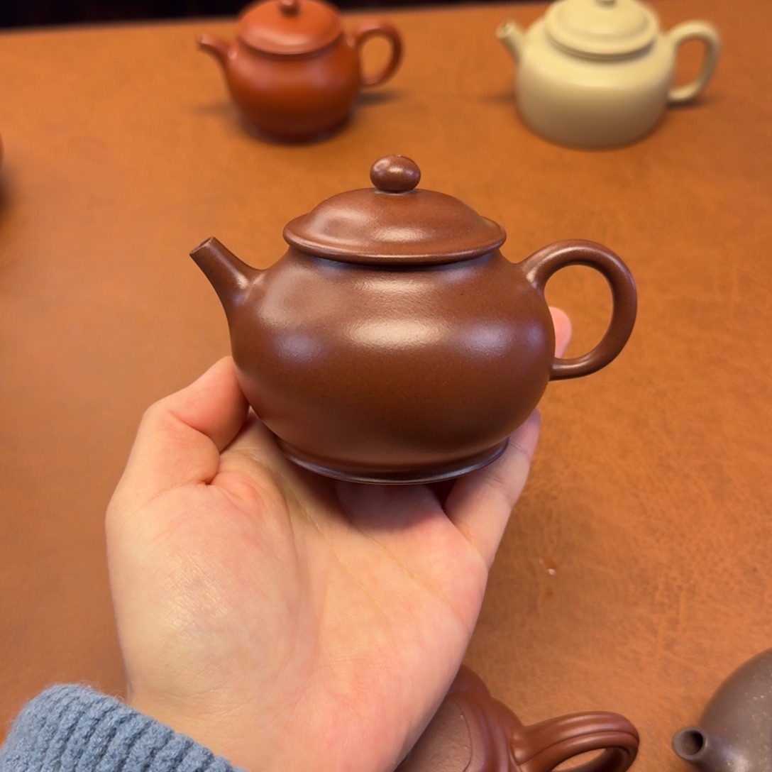 紫砂茶壶玉潘，紫泥，全手工制作，165cc