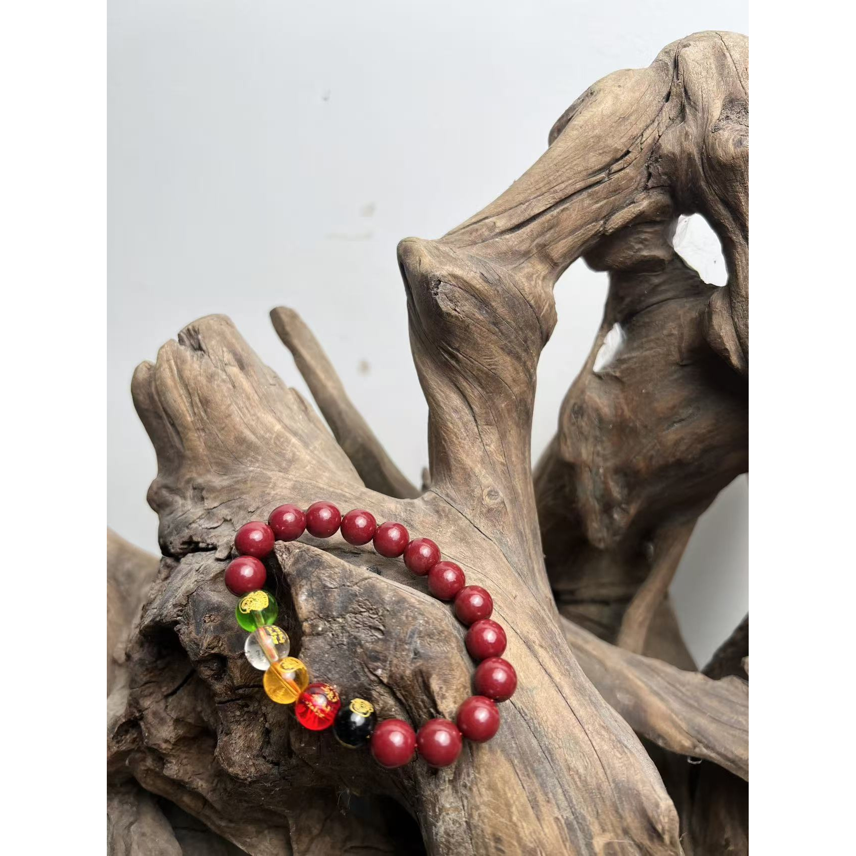 含辰砂工艺品朱砂五路财神款单圈 精品手串 无礼盒 QS-6069