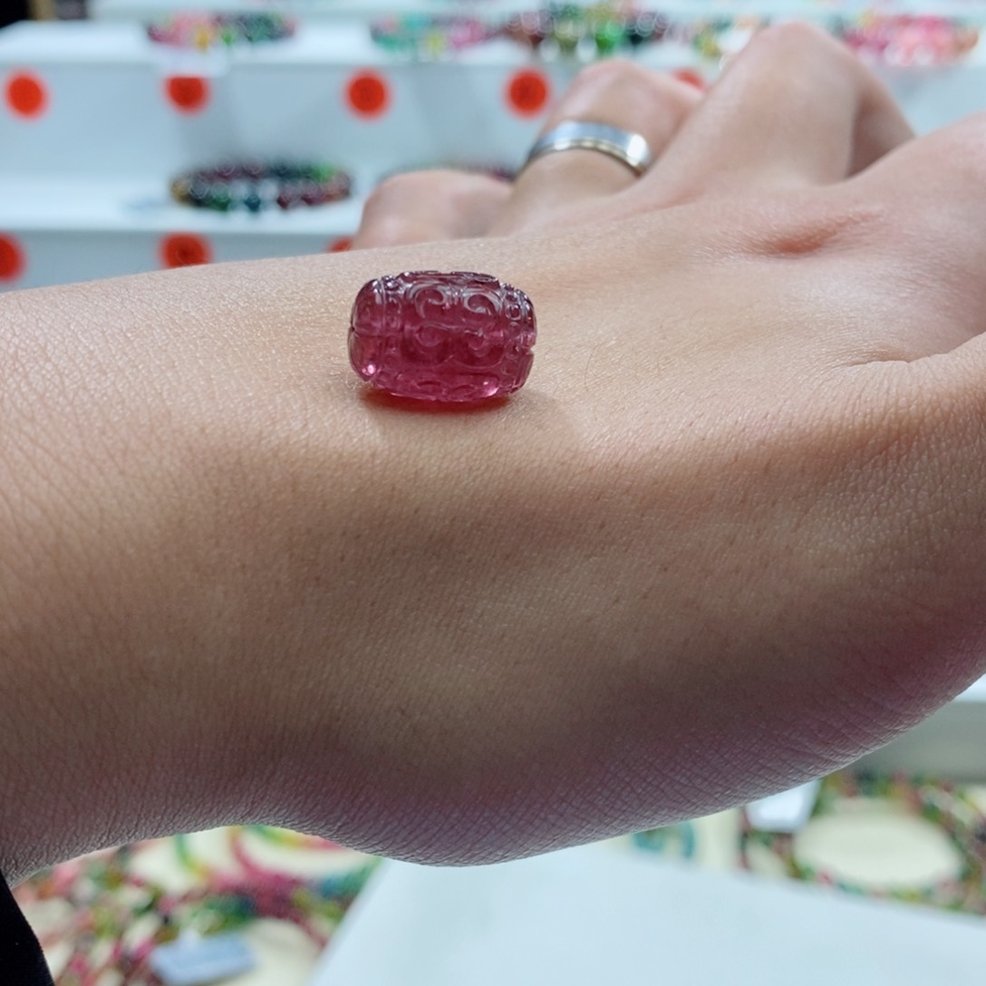 碧玺珠宝半成品未镶嵌平*心碧玺