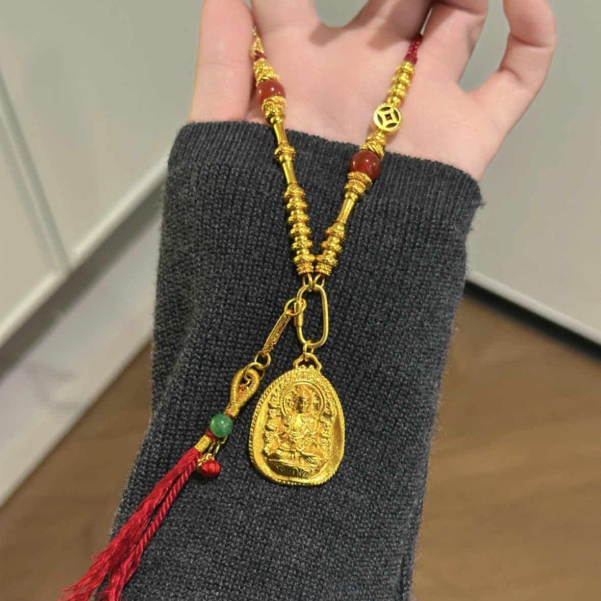 铜合金项链 铜合金项链 新中式国潮百搭毛衣链项链 X067