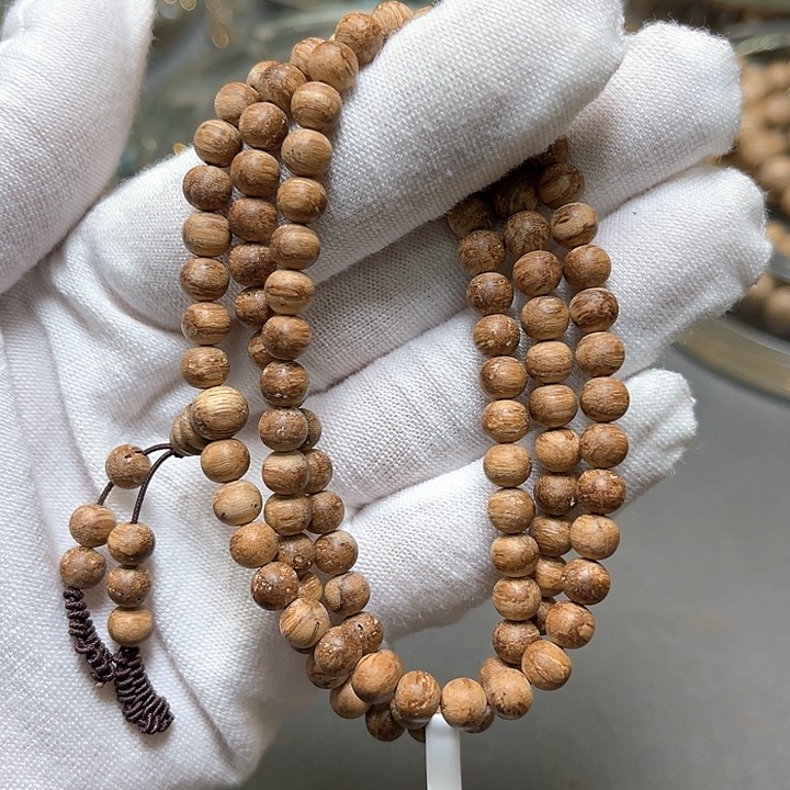 沉香手串菩萨棋手串碳化古董老料5mm多7.8克