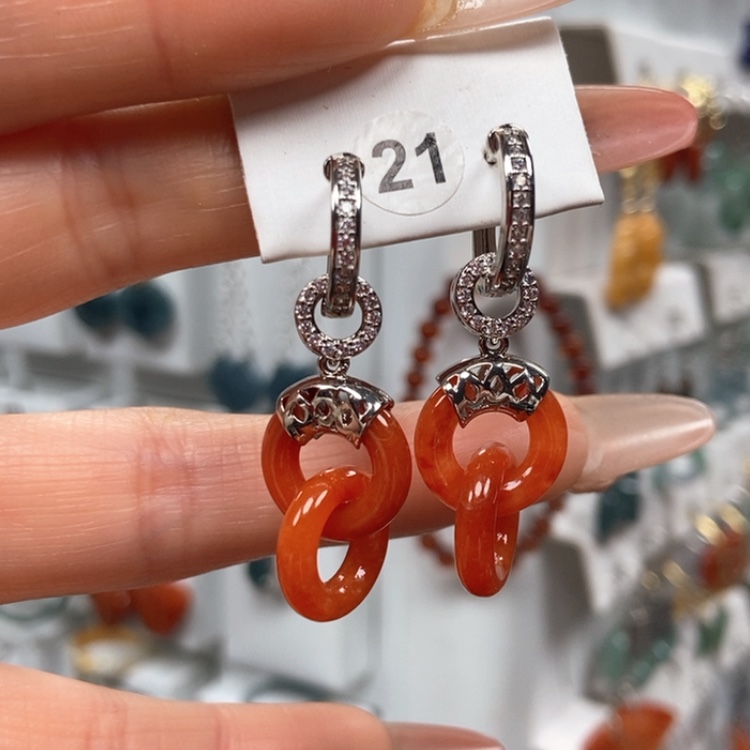 【闪购商品】翡翠耳饰未镶嵌优化耳饰