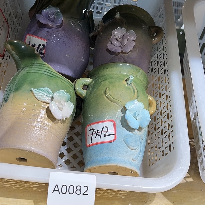 瓷片捏花花盆多肉福利