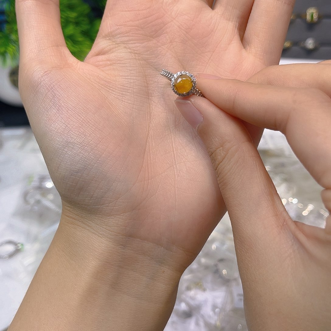 翡翠戒指银S925镶嵌我
