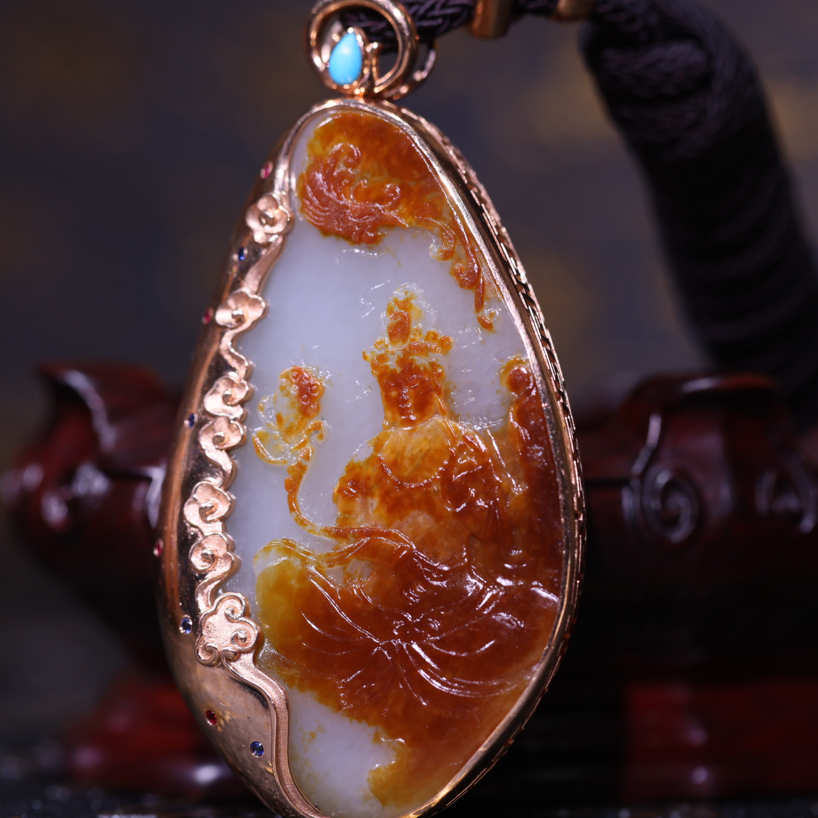 【新疆马爷珠宝】子料镶金观音-2308101341175