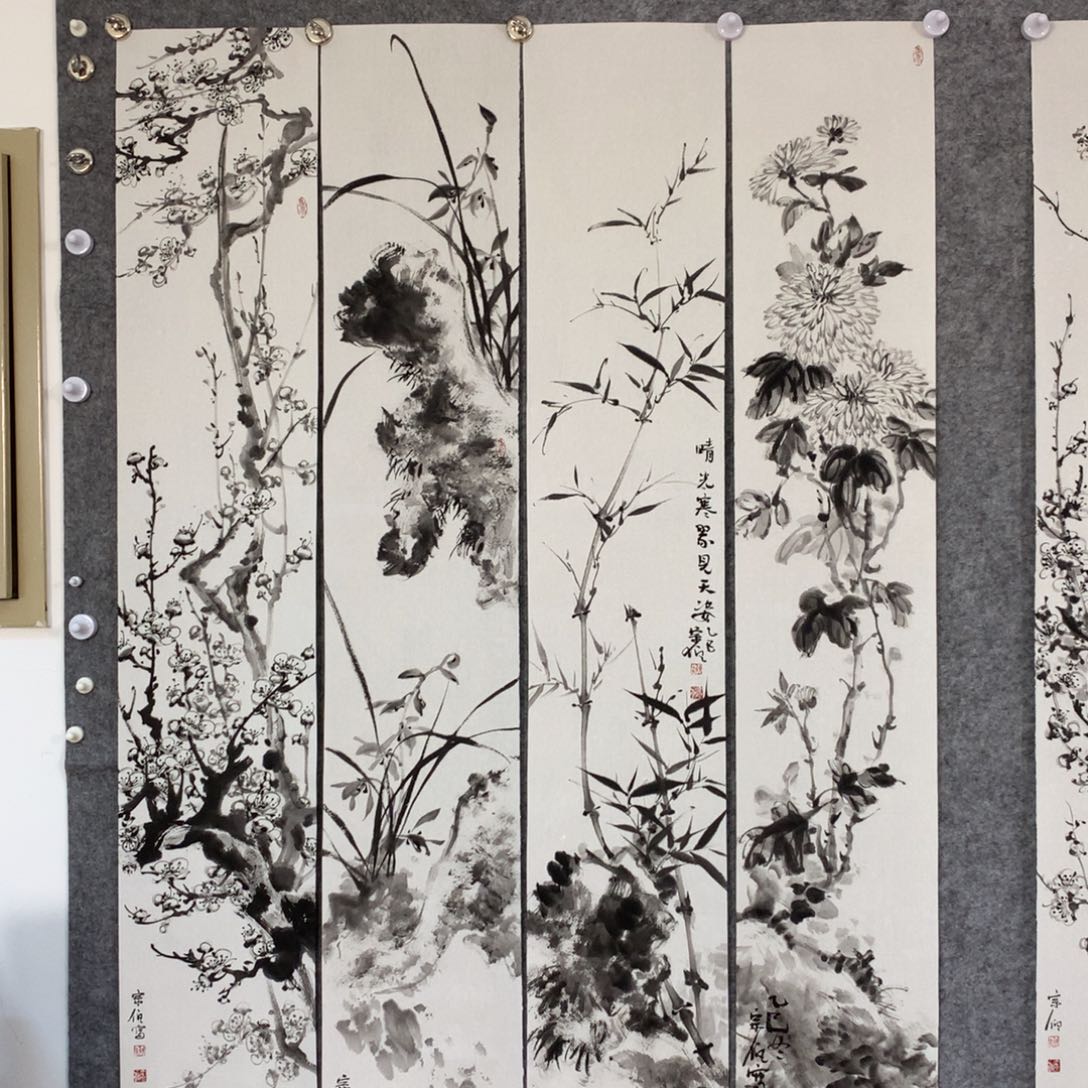 用***4国画花鸟作品写意