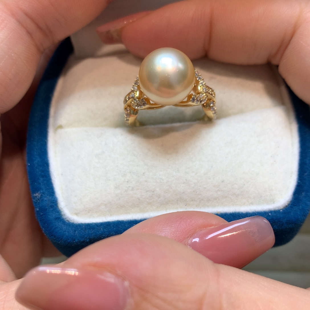 海水珍珠戒指银S925镶嵌