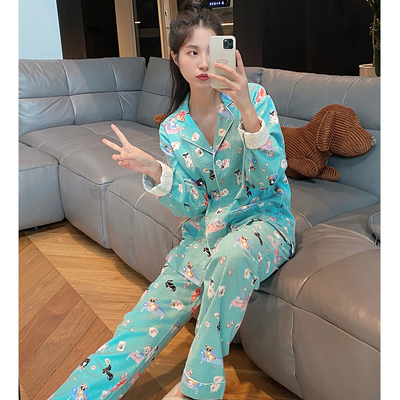 莫里伊【磨毛棉扑克爱犬】小众时尚设计休闲可外穿保暖睡衣家居服
