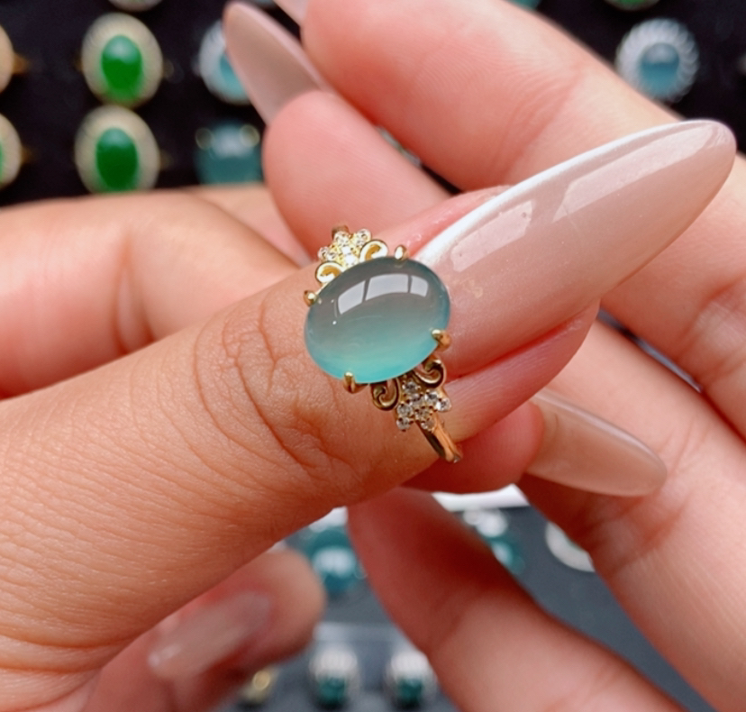 S925银镶嵌纯天然a货翡翠戒指（不含证书，需要请单拍证书链接）