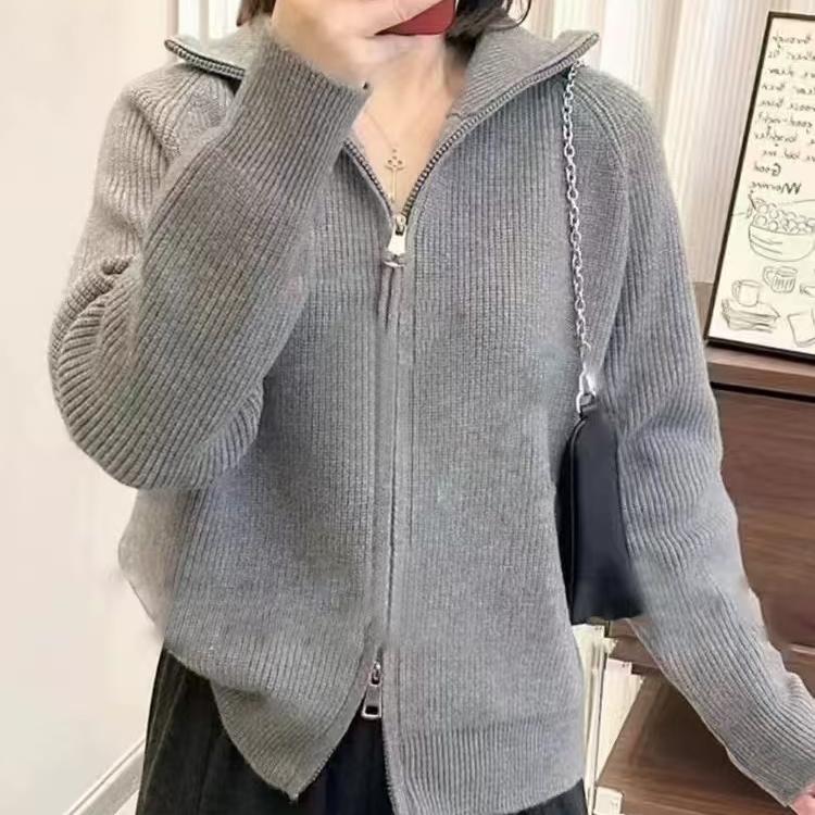 5024气质百搭毛衣针织开衫女新款外搭洋气小个子上衣针织纯色