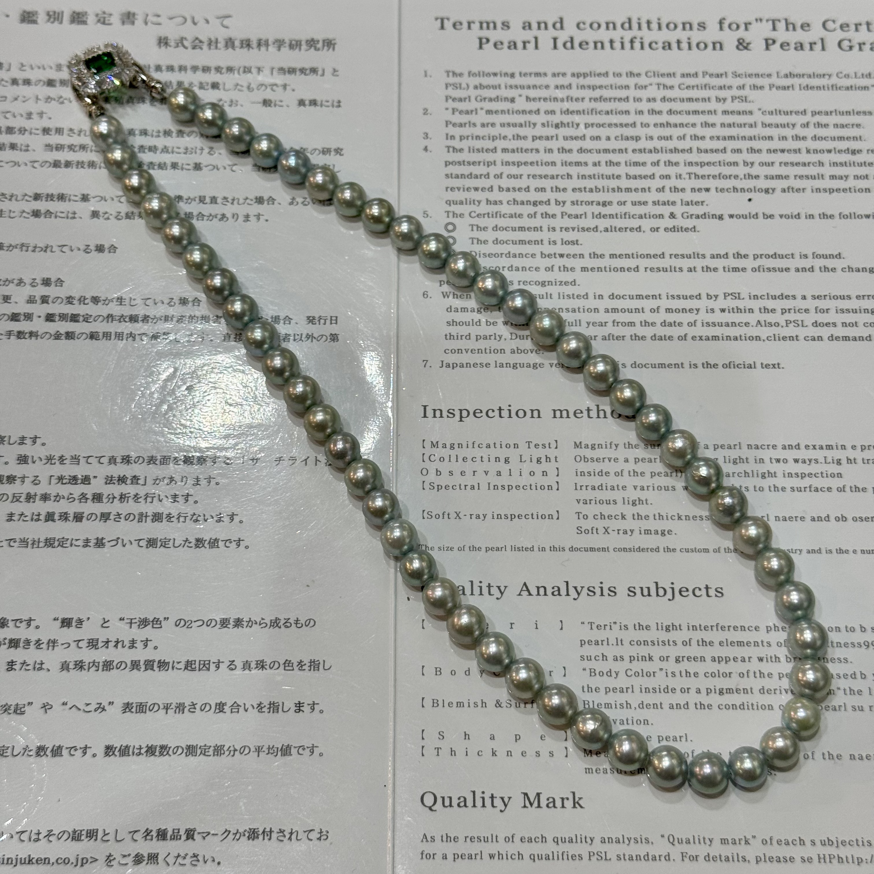 珍珠项链 日本梦幻炫彩灰色项链 约7.5mm 43cm GZ250664