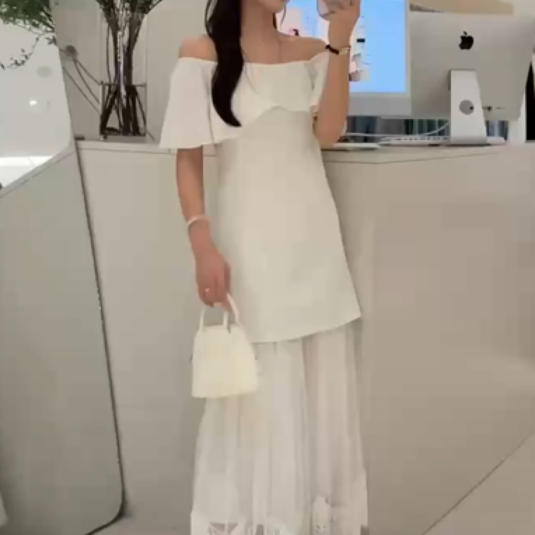 2026韩国新款夏季法式荷叶领