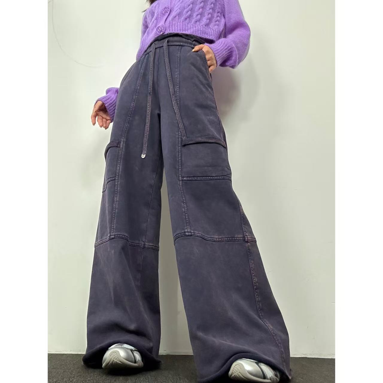 AMASS/阿玛施新款潮流宽松韩版时尚百搭气质轻职风休闲裤  510039