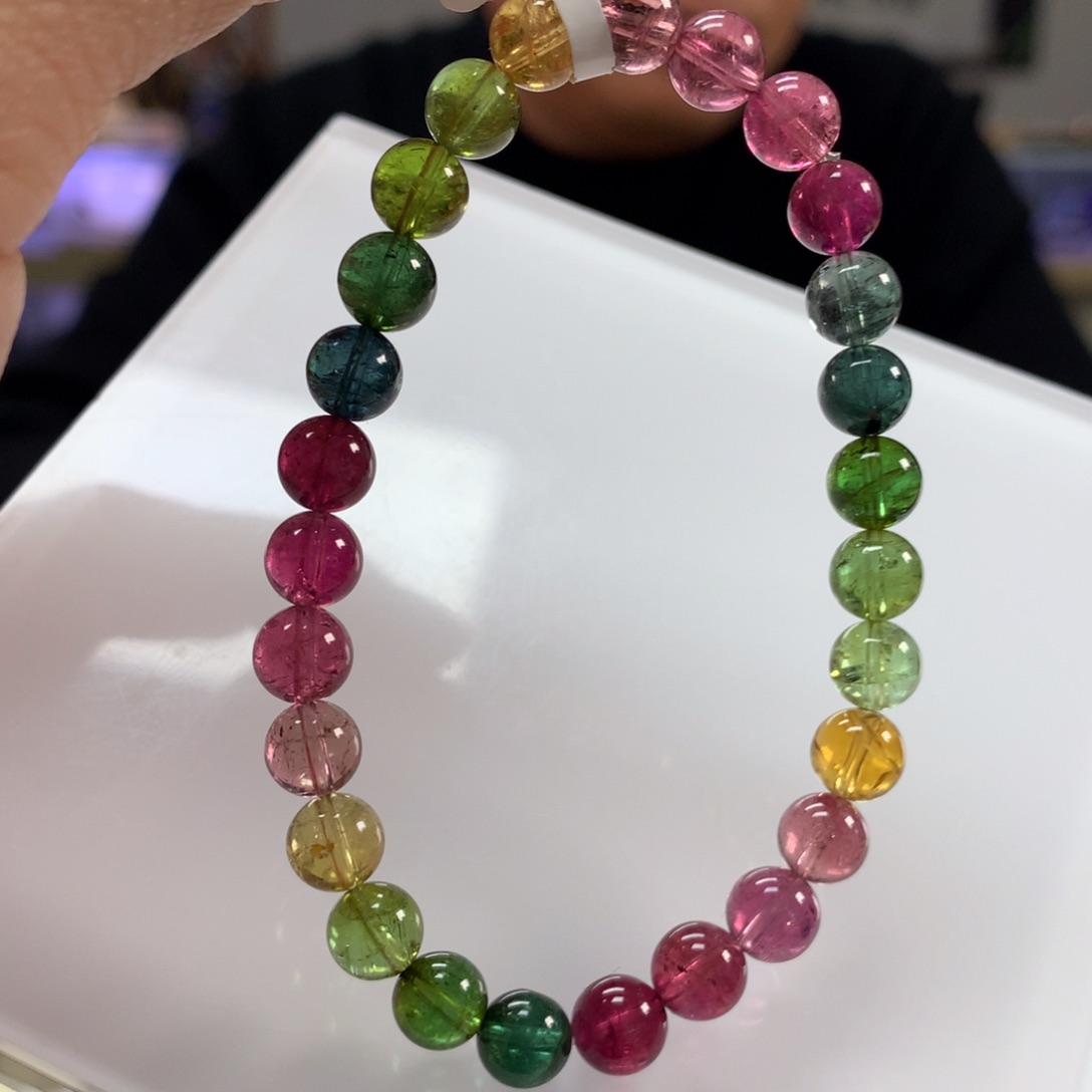 碧玺手链未镶嵌6.8毫米左右