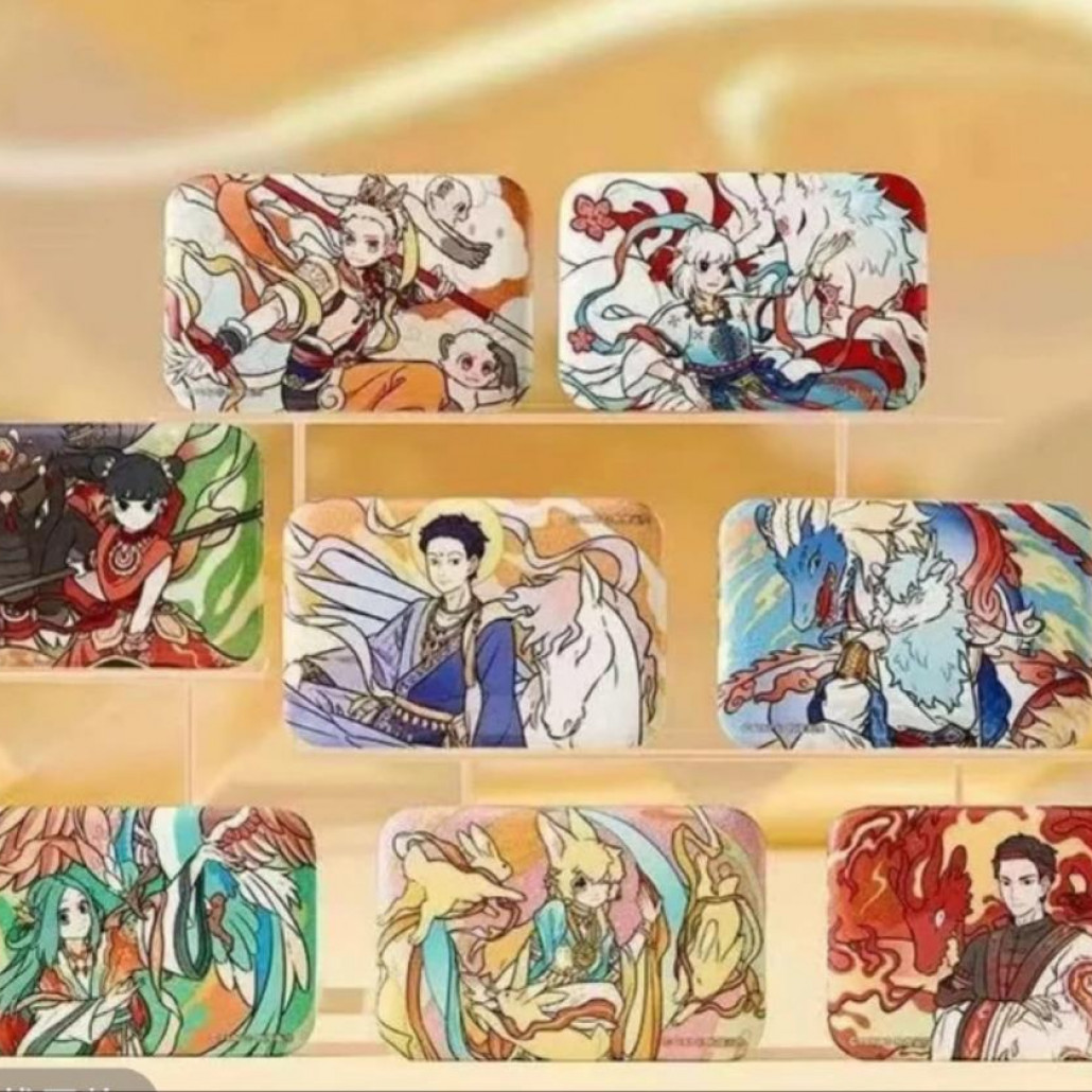 非人哉x敦煌画院联名 瑞兽呈祥系列圆形马口铁徽章盲盒