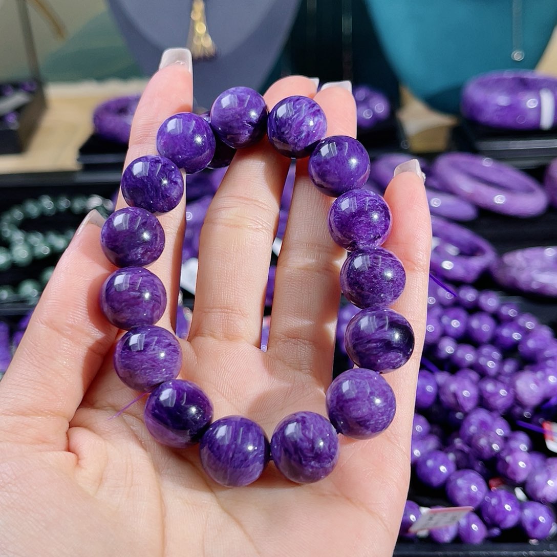 查罗石（紫龙晶）手串14未镶嵌