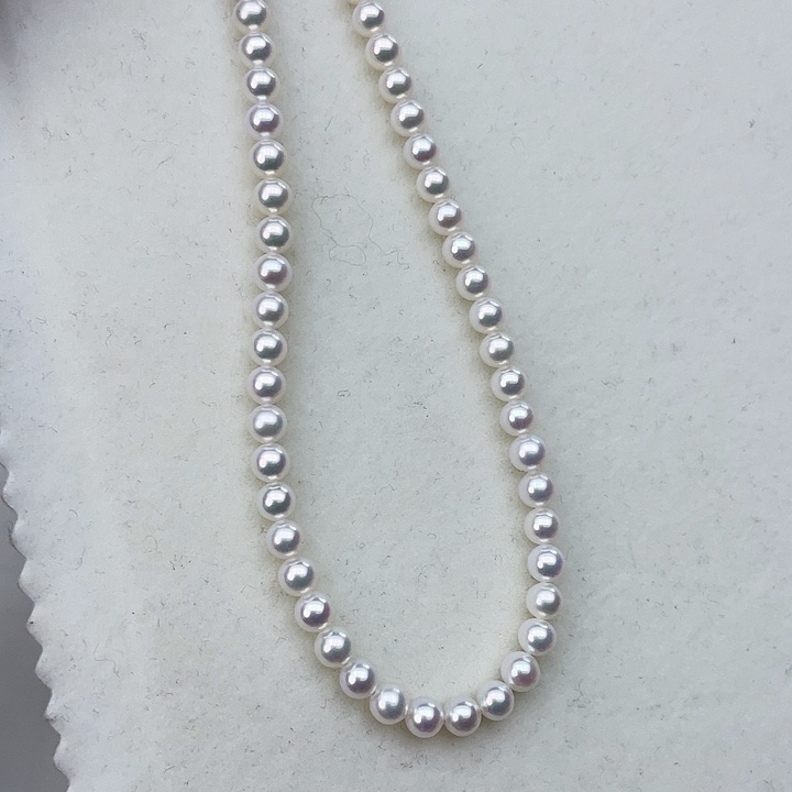 淡水珍珠颈饰18K金镶嵌卡4➕高品极光白炫彩