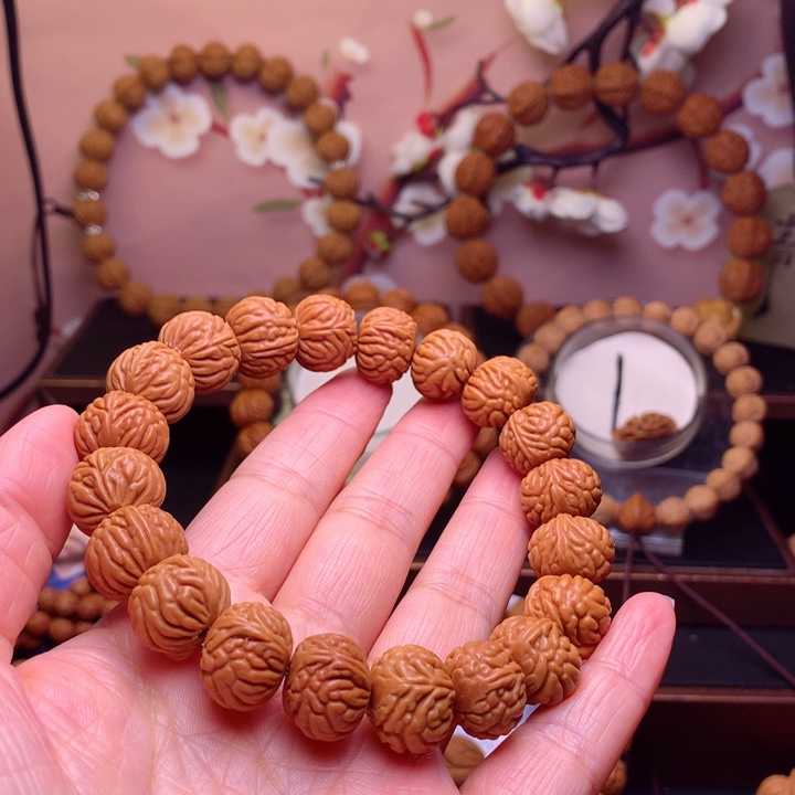 桃核手串黄*龙纹桃核