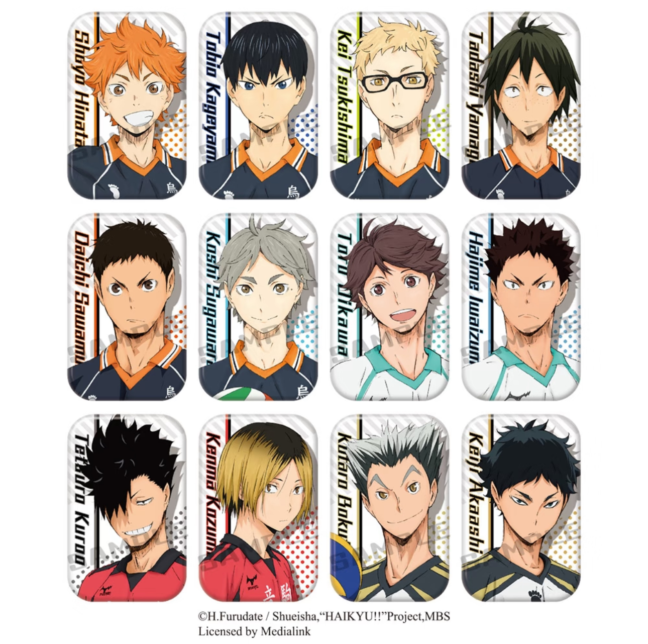 【日谷】排球少年 波点 圆角方吧唧 徽章系列（默认代拆)