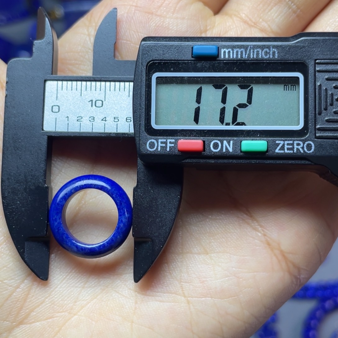 青金石未镶嵌11mm内径指环