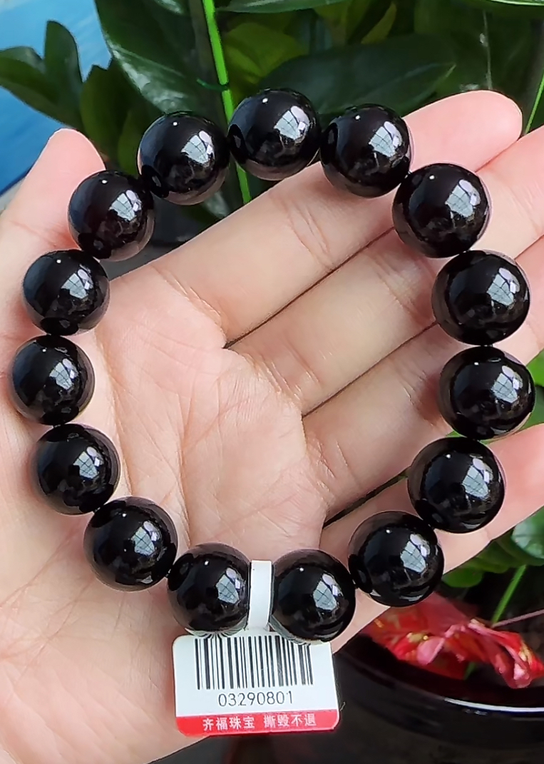 【齐福珠宝】14mm缅甸曼德勒特级满色翳珀（多样性发其一）