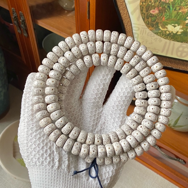 大尺寸9/13藏式桶长串 海南料脱脂顺白 高瓷月朗星稀（一物一链接）