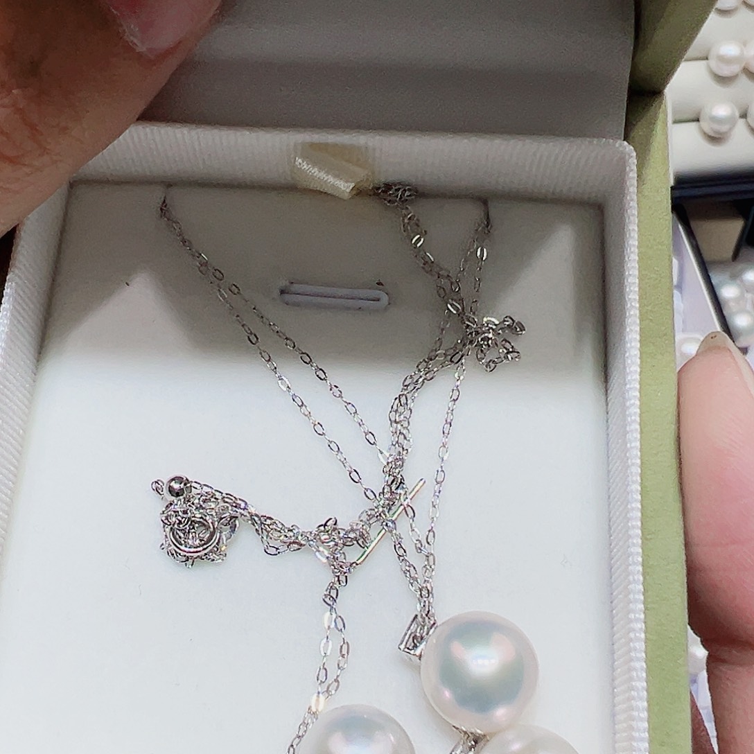 淡水珍珠银S925镶嵌颈饰