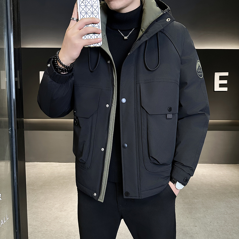 原版2025冬季羽绒服男士冲锋衣防风保暖加厚短款连帽男装户外外套