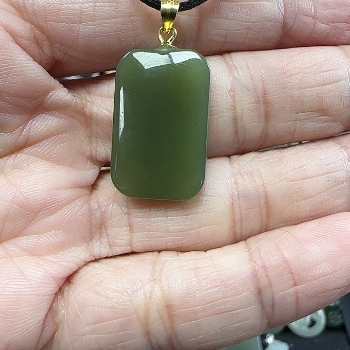 和田玉吊坠(不含链)银S925镶嵌