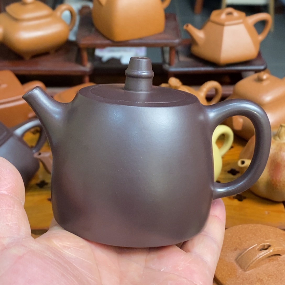 紫砂茶壶紫砂壶深井老紫泥汉铎