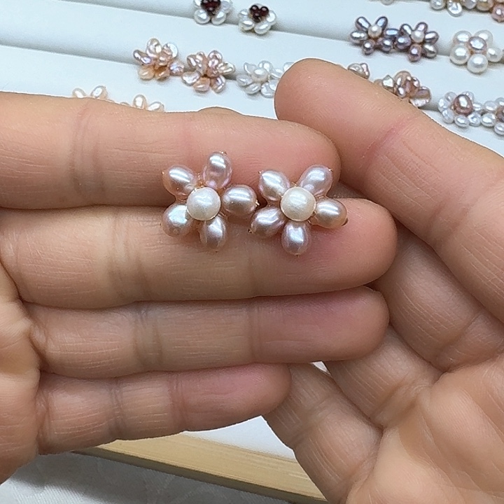 淡水珍珠发饰银S925镶嵌