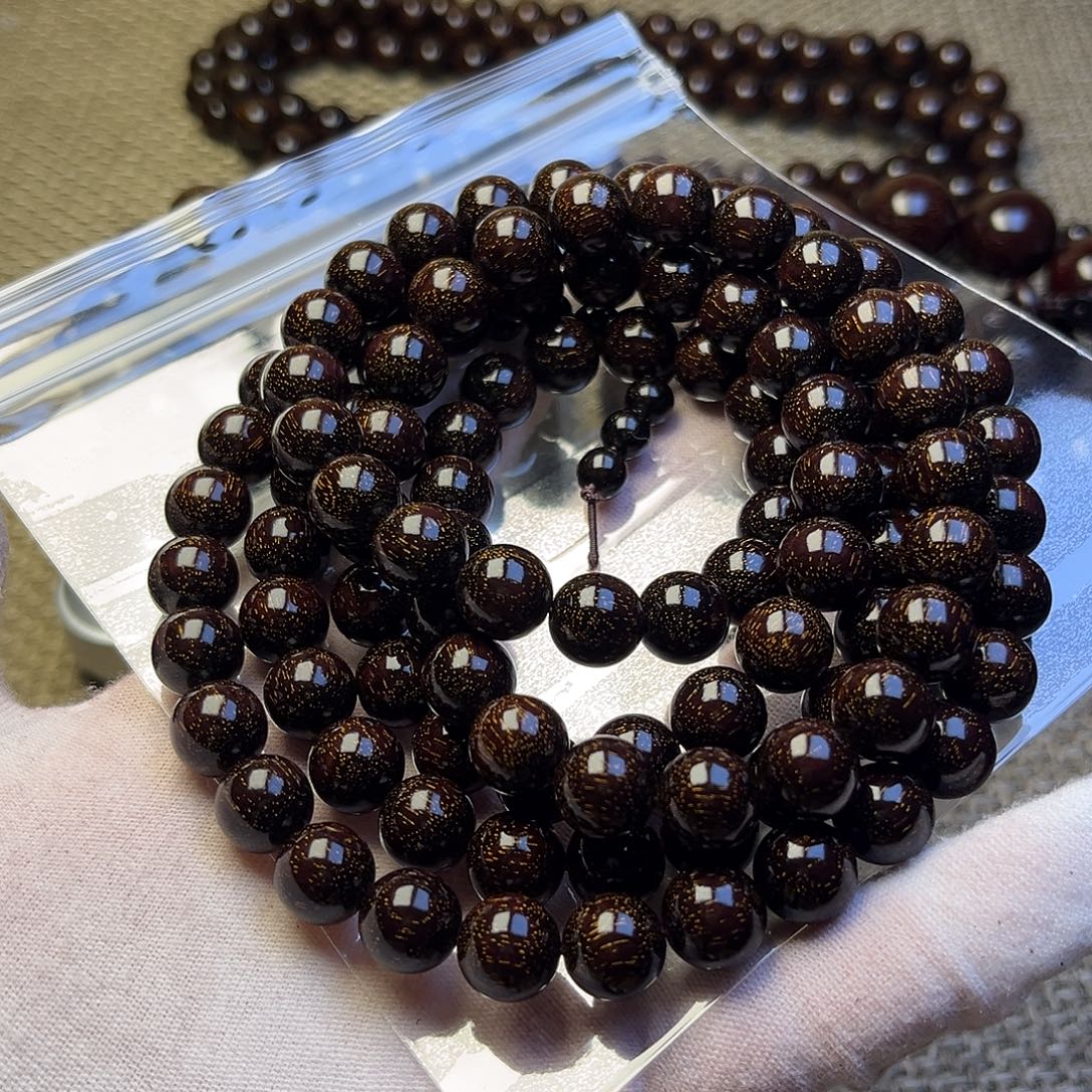 般***若檀香紫檀（小叶紫檀）1.0 108颗爆星