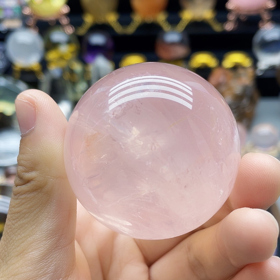 未镶嵌珠宝半成品水晶天然粉水晶六芒星49.9mm