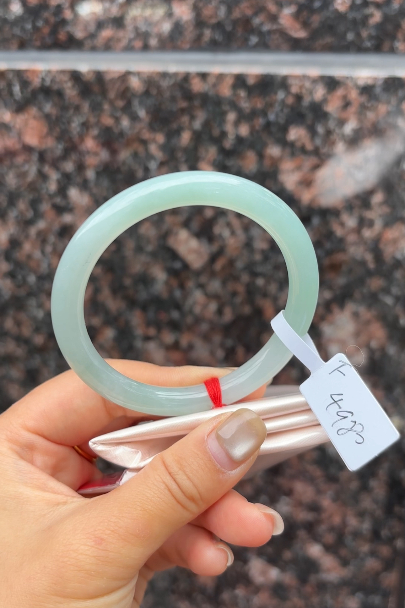 F（上新）推荐冰胶蓝绿圆条五十六圈翡翠a货手镯