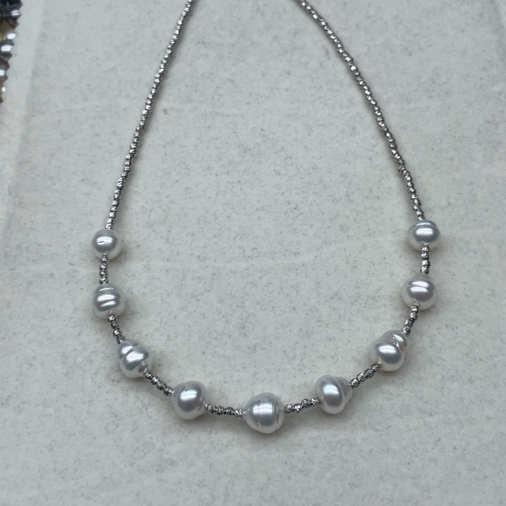 未镶嵌项链海水珍珠澳白微笑链
