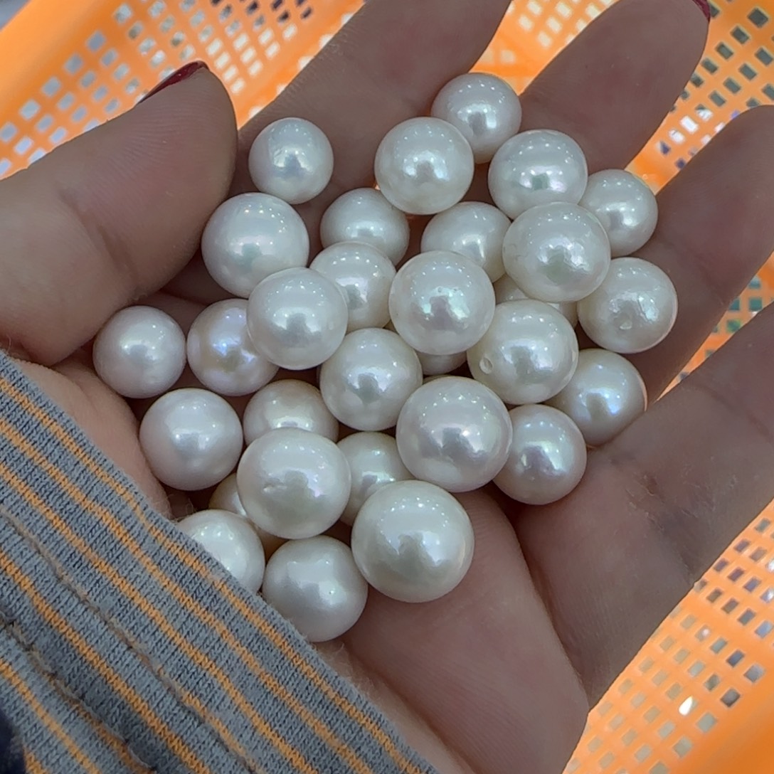 未镶嵌淡水珍珠10-11mm一颗半孔