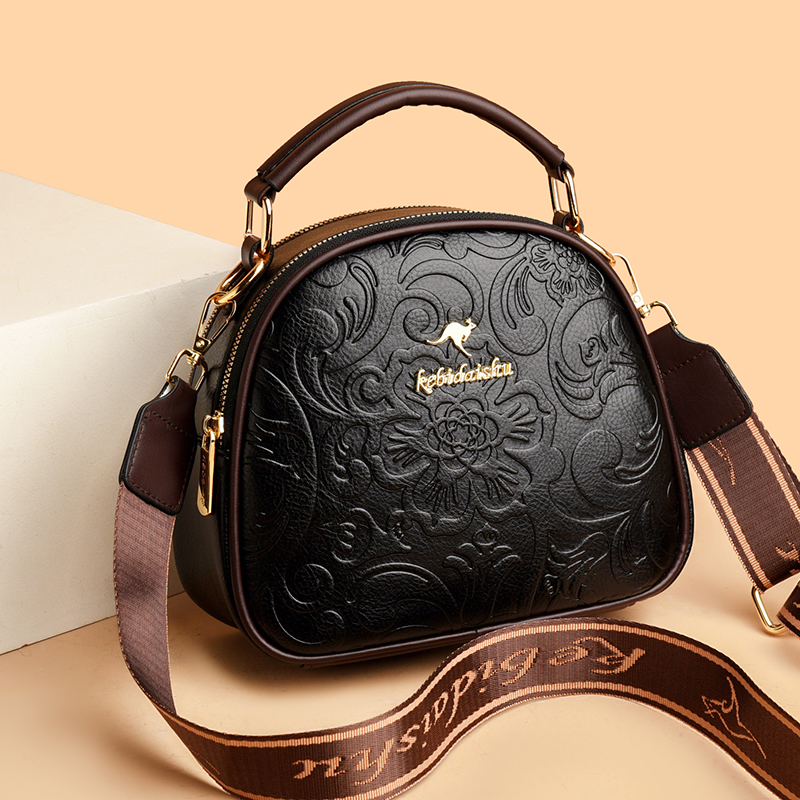 国风民族风苹果包大容量2025新款斜挎包中年妈妈包网红斜跨印花女