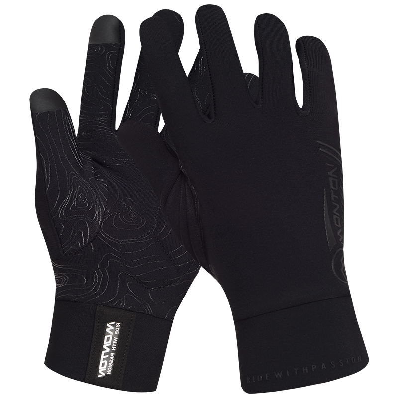 Monton脉腾男女抓绒长指骑行手套星途