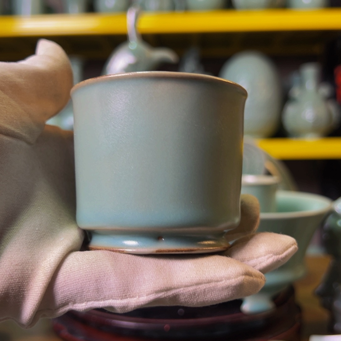 杯子仿古釉瑕疵杯子汝瓷