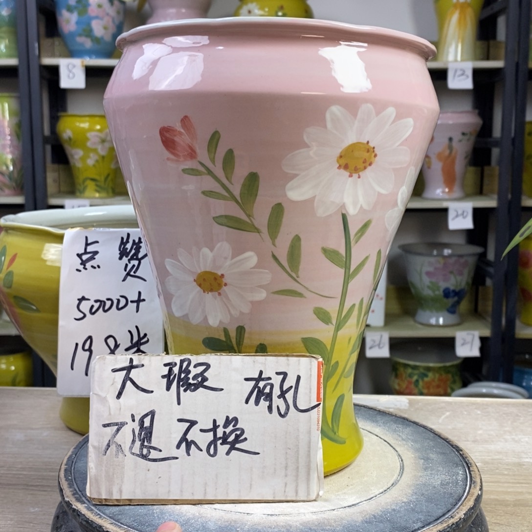 景德镇手工手绘陶瓷花盆