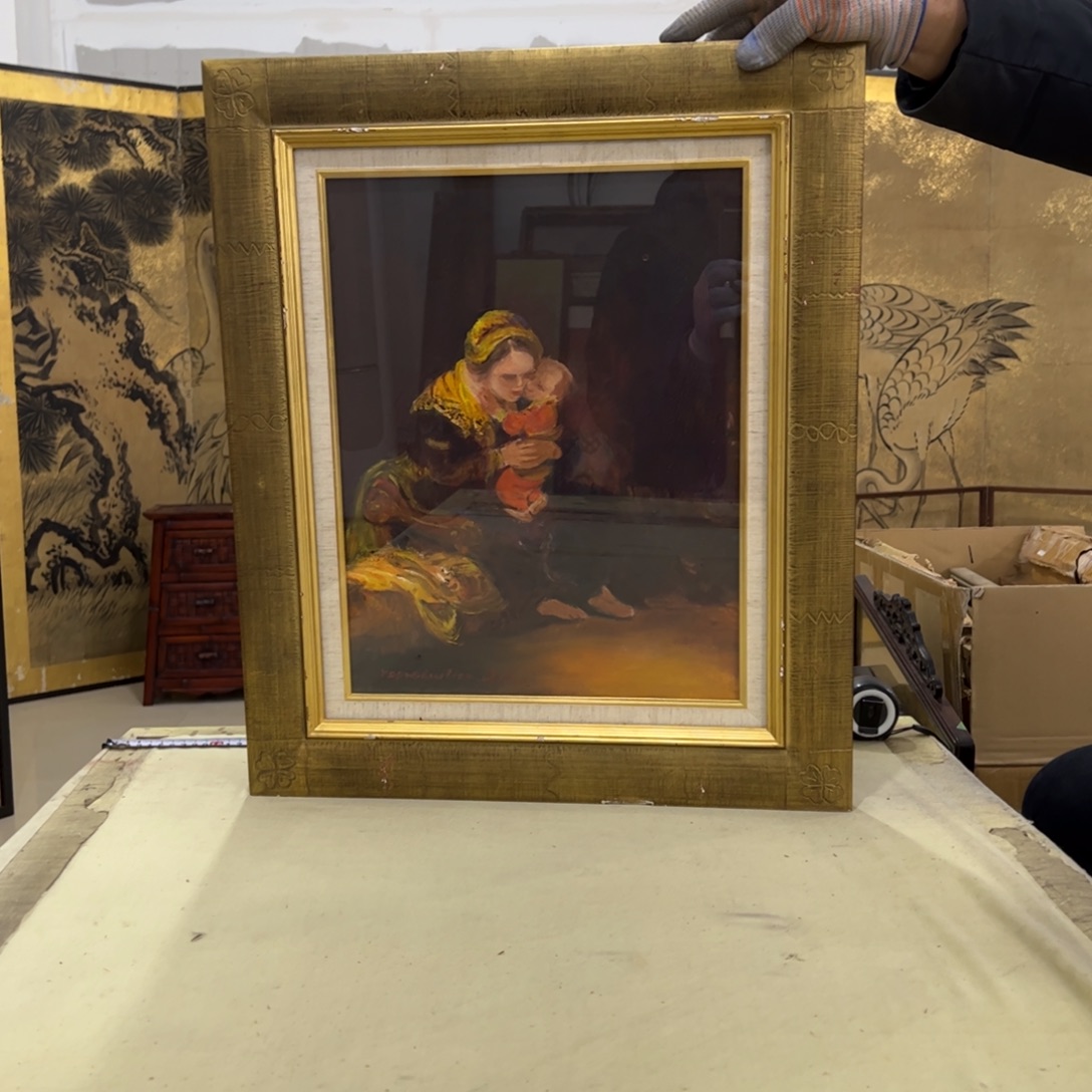 自***由绘画屏风框画茶空间设计