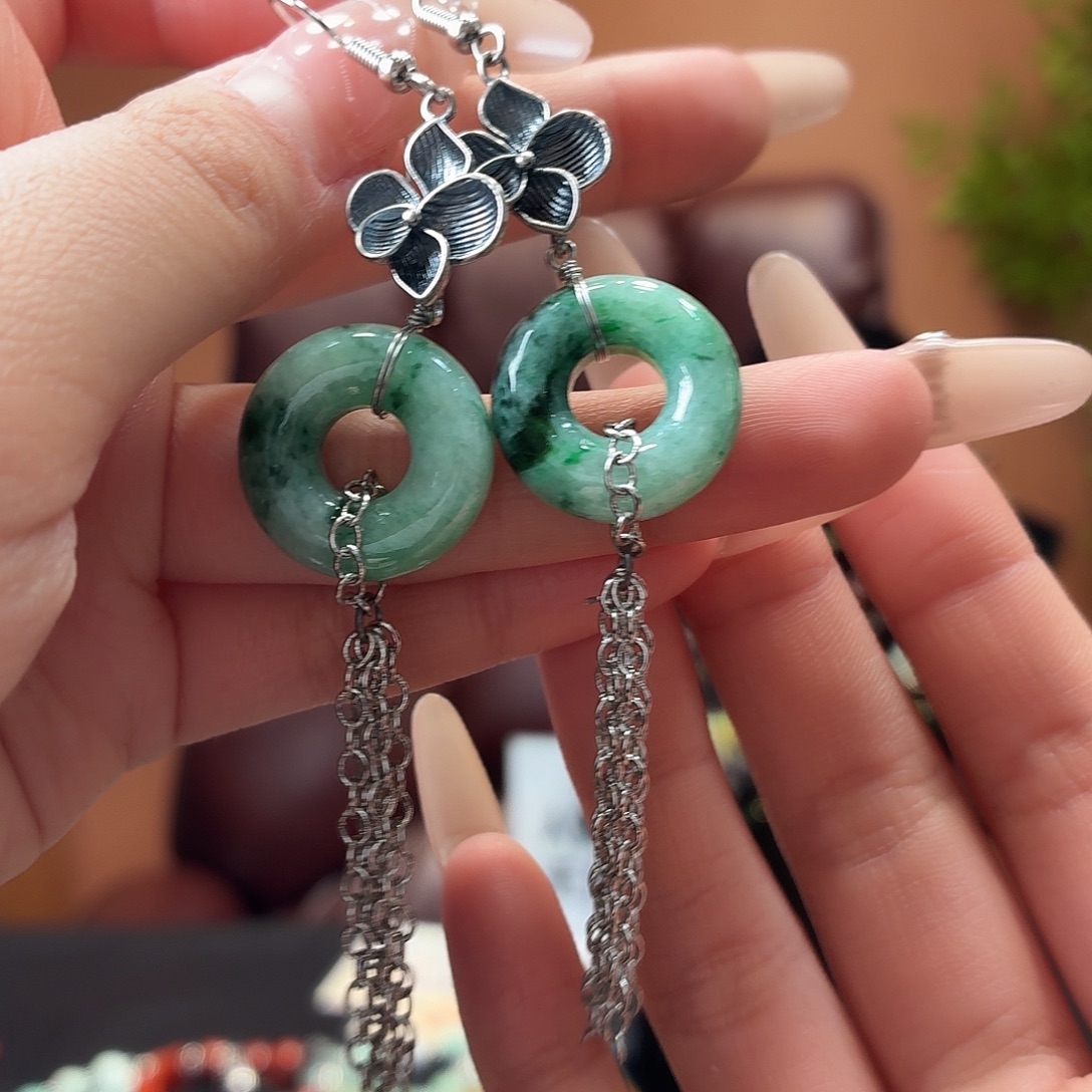 翡翠未镶嵌耳饰耳饰