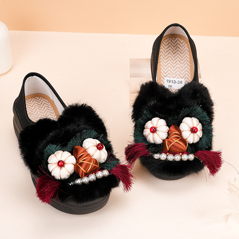 【厚底虎头单鞋】新款虎头鞋民族风高跟虎头鞋手工民族风1913-39