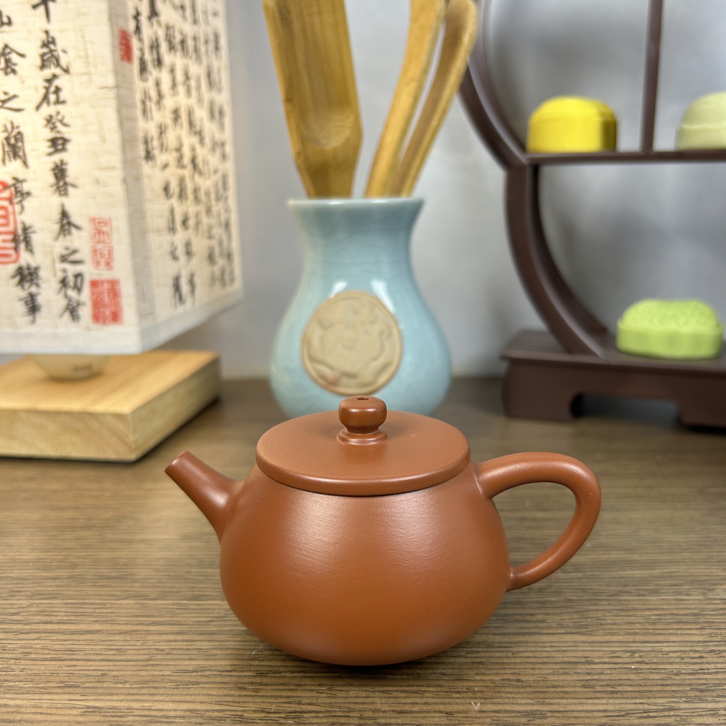 石瓢壶正宗潮州原矿朱泥纯手工拉胚制作小容量牛盖全手工茶壶